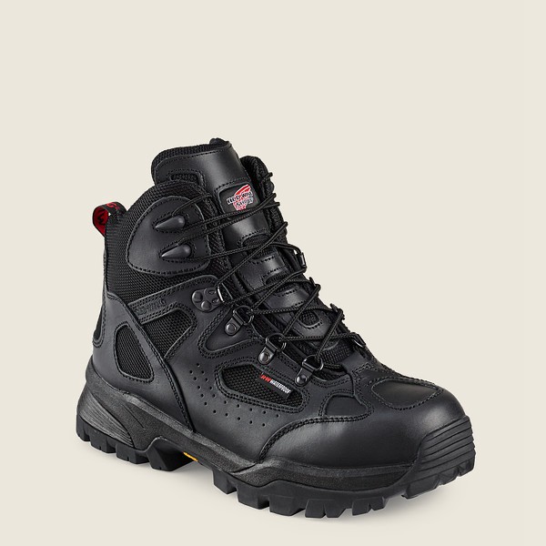 Red Wing Hiking Boots Truhiker - 6-inch Waterproof Safety Toe - Black - Mens BHS148679